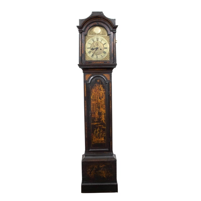 English 18th Century Chinoiserie James Hewitt of Sunderland Tall Case Clock For Sale - Image 9 of 12