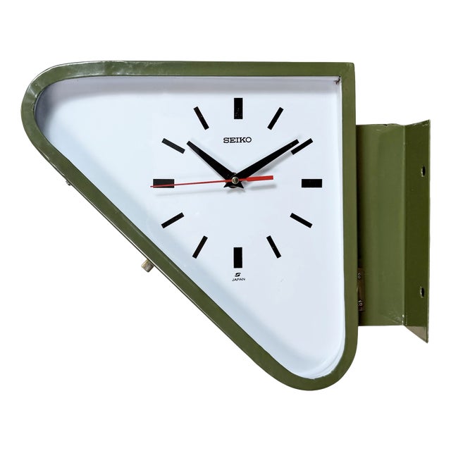 Vintage Green Ships Double-Sided Wall Clock from SEIKO, 1970s For Sale
