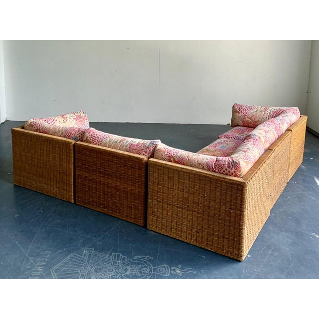 Vintage Woven Rattan Sectional Sofa For Sale - Image 14 of 17