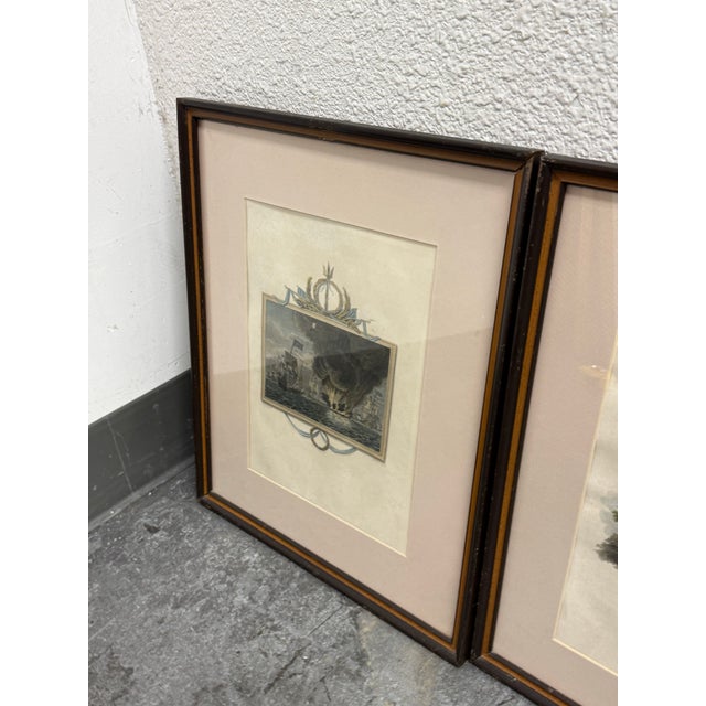 Maritime Battle Engravings, Framed, Set of Four For Sale - Image 12 of 12