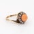 Victorian Antique Victorian Ring Coral Rose Cut Diamond 14 Karat Yellow Gold Jewellery size 7 For Sale - Image 3 of 7