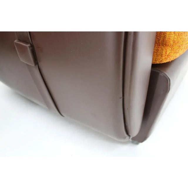 Brown Set of Leatherette and Fabric Armchairs, Czechoslovakia, 1970s For Sale - Image 8 of 13