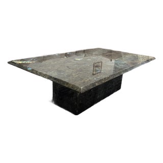 Lemurian Blue Granite Opalized Granite Coffee Table For Sale