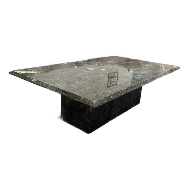 Lemurian Blue Granite Opalized Granite Coffee Table For Sale