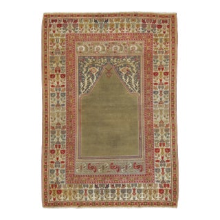 Vintage Turkish Anatolian Prayer Rug With Ornate Border Design - Rug & Kilim For Sale