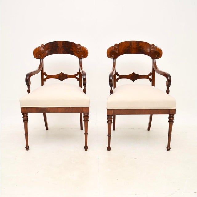 A stunning pair of antique Swedish armchairs. They were recently imported from Sweden, they date from around the 1850-1870...
