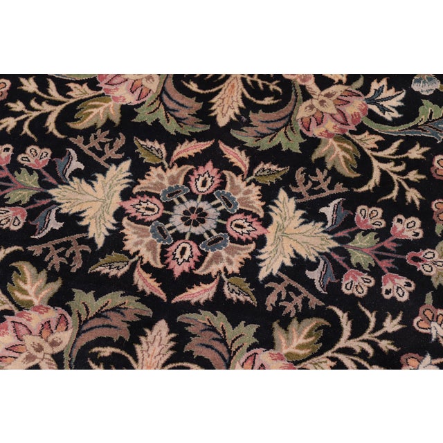 Art Nouveau 1990's Pak-Persian Black/Black Wool Rug - 9'1'' X 12'2'' For Sale - Image 4 of 9