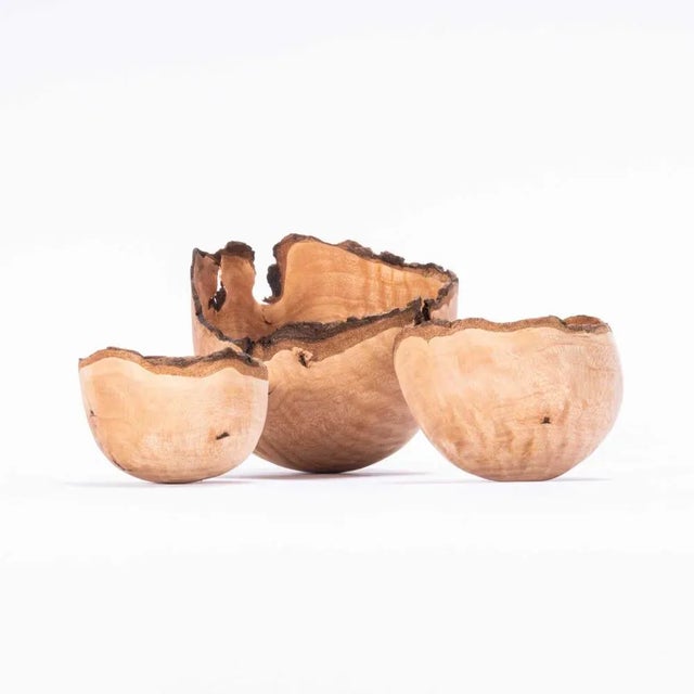 Wood Hand Turned Bowls from Tyler & Tara, Set of 3 For Sale - Image 10 of 10
