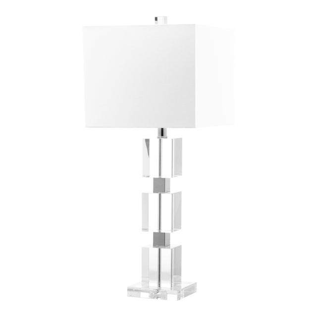 28-Inch H Palace Crystal Cube Table Lamp - Clear For Sale