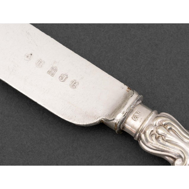 Traditional Georgian Silver Plate Dessert Flatware Set for Six, 12 Pieces For Sale - Image 3 of 8