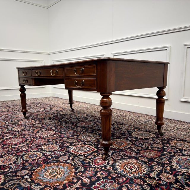 Antique Classic English Writing Desk For Sale - Image 6 of 18
