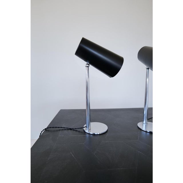 Metal Mid-Century Modern Danish Table Lamps, 1950s, Set of 2 For Sale - Image 7 of 18