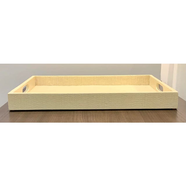 Made Goods Made Goods Organic Modern Off-White Raffia Sutton Tray For Sale - Image 4 of 4