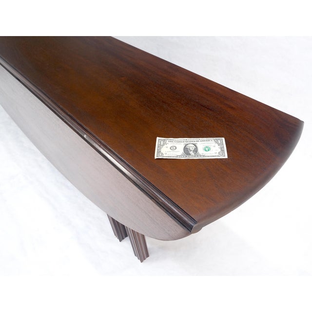 Solid Walnut Very Fine Large 8' Long Console 24" Drop Leaf Dining Console Table For Sale - Image 6 of 11