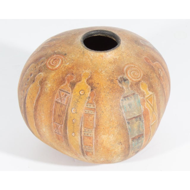 Wood Jolee Schlea 1996 Hand-Painted Gourd Vase For Sale - Image 7 of 8