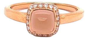 Mid 20th Century Fred of Paris Paindesure Pink Quartz & Diamond 18k Rose Gold Ring - Size 7.75