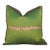 Olive Peacock Sage Silk Blend Pillow Cover For Sale