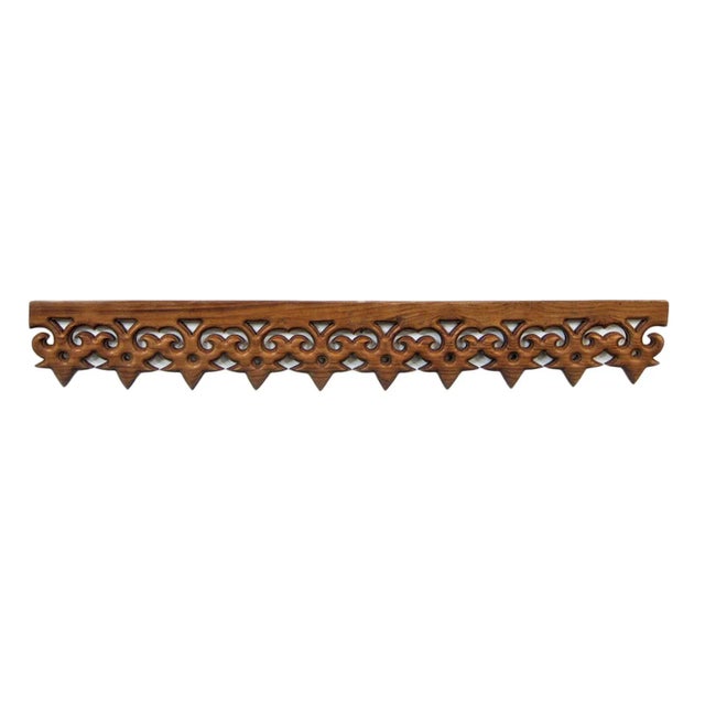 Indian Vintage India Carved Teak Moulding For Sale - Image 3 of 3