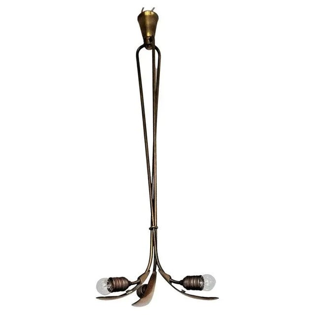 1930s French Art Deco Brass Pendant For Sale - Image 10 of 10