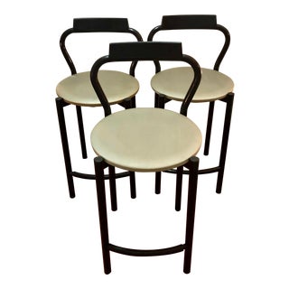 Vintage Black Mid Century Calligaris Stools- Set of 3 For Sale