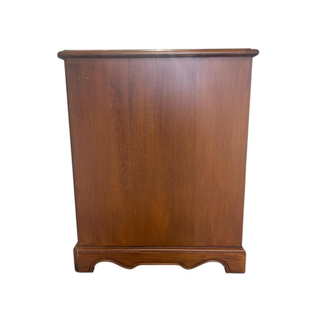 1960s American Traditional Executive Kneehole Desk With File Drawer, Solid Wood For Sale - Image 9 of 12