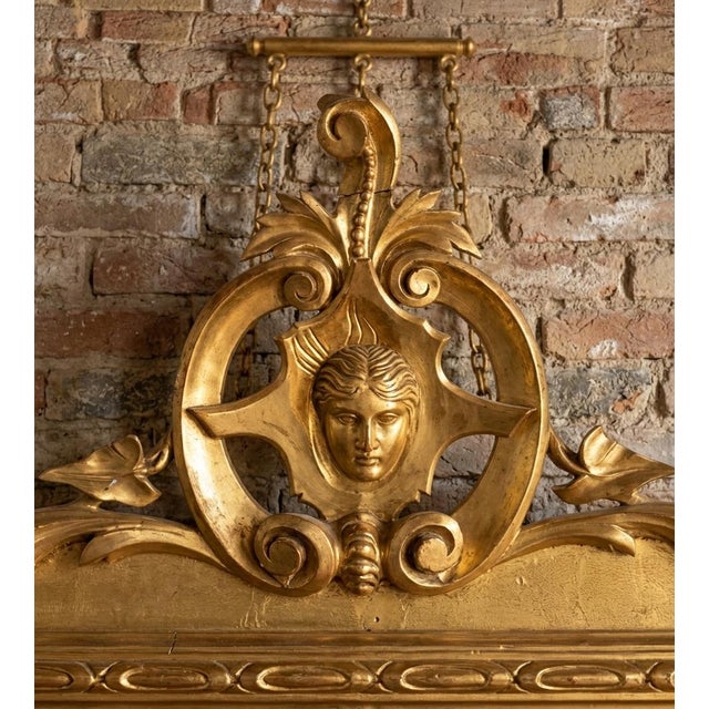 Wood Gold Leaf Wooden Mirror from an Tuscan Villa, 1850s For Sale - Image 7 of 11