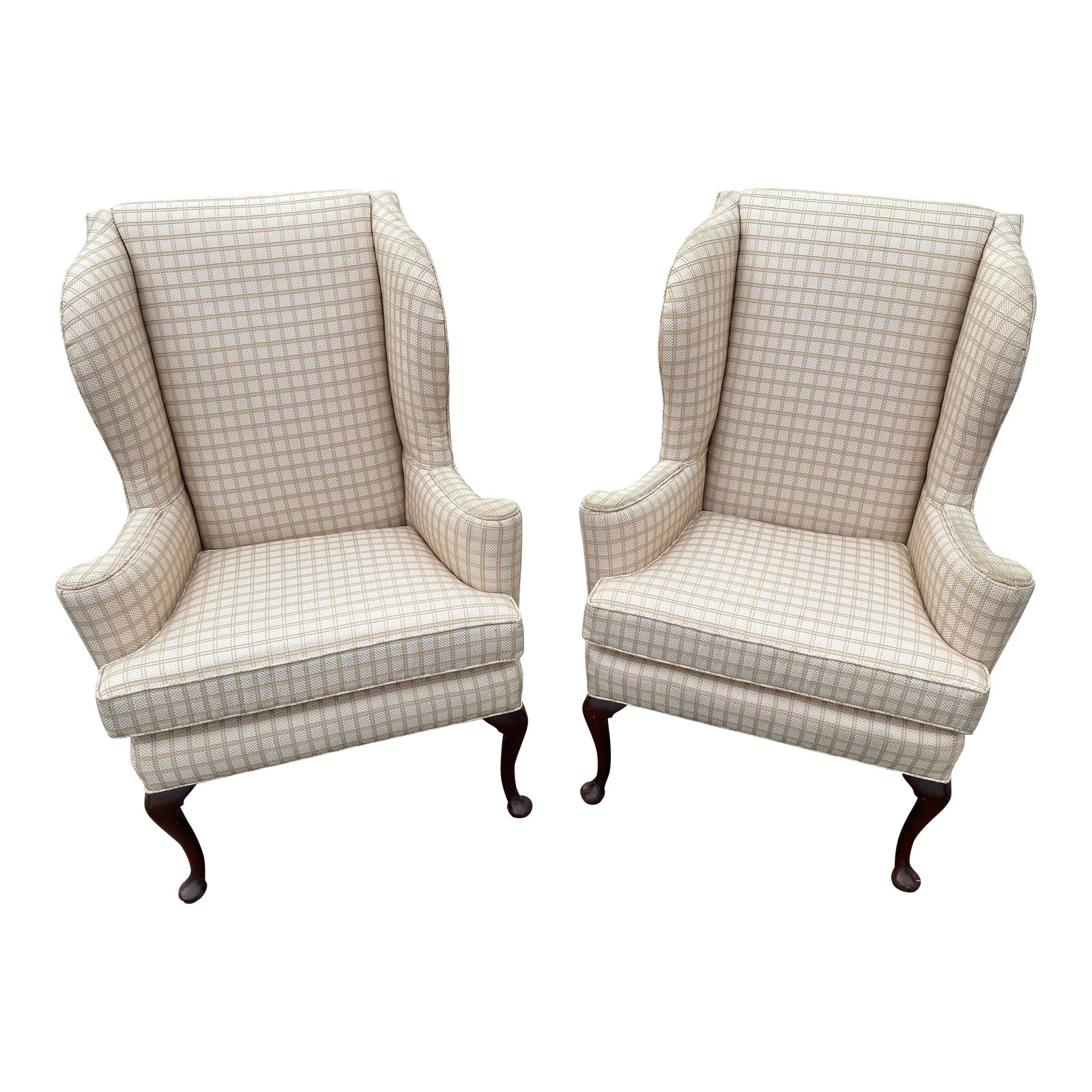 1960s Hickory Wingback Chairs A Pair Chairish