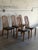 Modern Solid Oak High-Back Dining Chairs Set of 5 With Brown Upholstery Vintage 1980s For Sale - Image 3 of 11