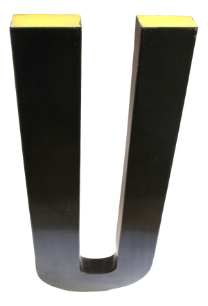 Large Vintage Industrial Lacquered Metal Letter U, 1960s