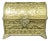 Vintage Gold Plate Continental Casket Jewelry Box For Sale