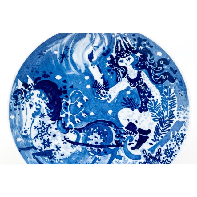 Meissen Porcelain Trio - 1979 Snow Queen Plate, Blue Onion Cream Cup, and White Blossom Relief Bowl For Sale In Portland, ME - Image 6 of 10