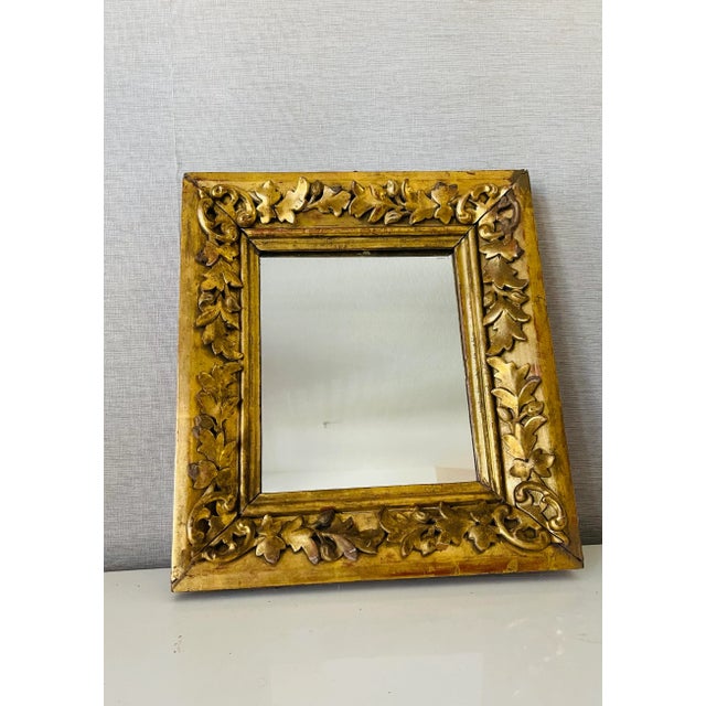 19th Gold Leaf Ornate Frame Mirror Handcarved For Sale In Miami - Image 6 of 8