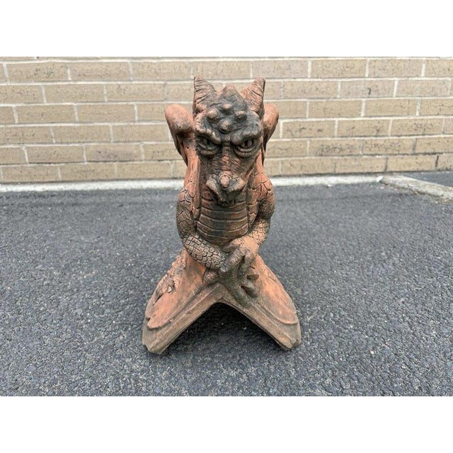 British St Georges Dragon Stone Roof Ridge Tile Finial Garden Ornament For Sale - Image 12 of 13