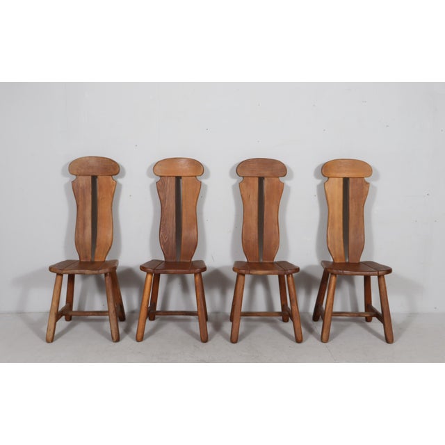 Brutalist Brutalist Dining Chairs in Oak by De Puydt, Belgium, 1970s, Set of 6 For Sale - Image 3 of 18