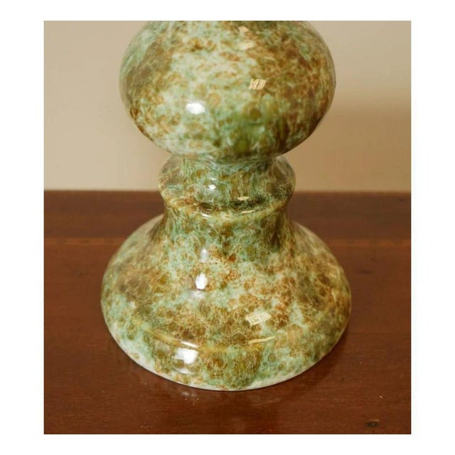 Vintage Green Marble Effect Ceramic Table Lamp For Sale - Image 3 of 7