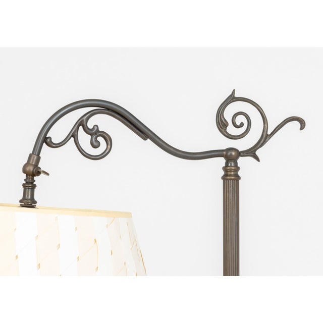 Late 20th Century Art Nouveau Style Patinated Metal Floor Lamp For Sale - Image 5 of 7