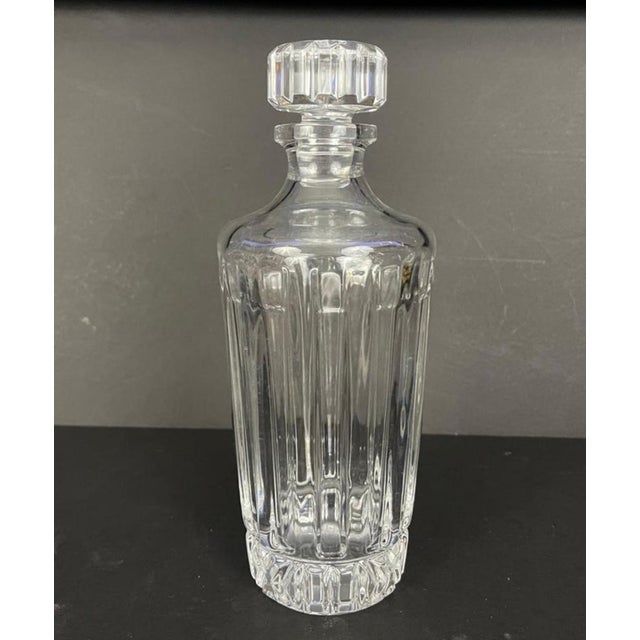 Modern Tiffany & Co. 'Atlas' Faceted Crystal Glass Decanter & Stopper For Sale - Image 3 of 8