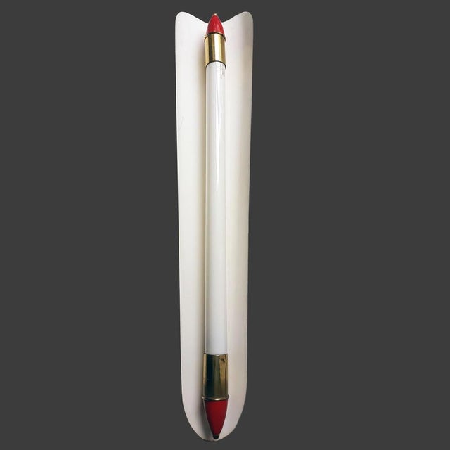 Mid-Century Modern Mid-Century Wall Light from an Movie Theater by Kaiser Leuchten, Fluorescent Lighting, Metal, Germany, 1950s For Sale - Image 3 of 10