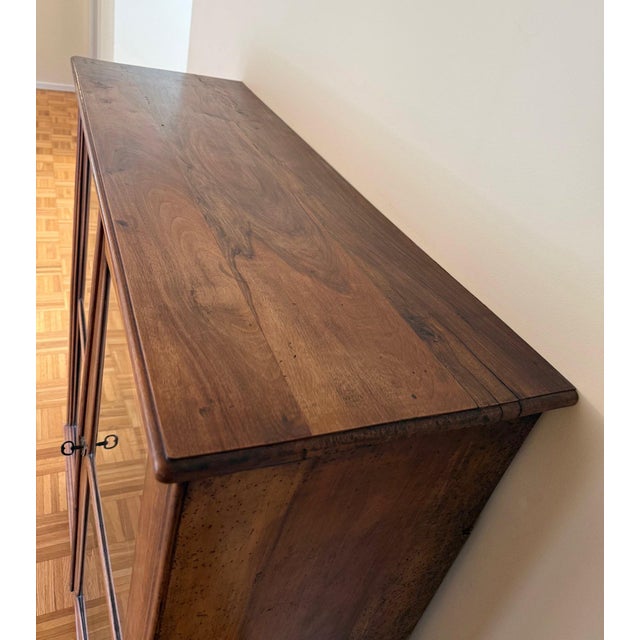 Antique French Walnut Vitrine Display Cabinet For Sale - Image 9 of 14