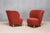 Easy Chairs in Red Fabric and Birch from Carl-Johan Boman, Finland, 1940s, Set of 2 For Sale - Image 4 of 17