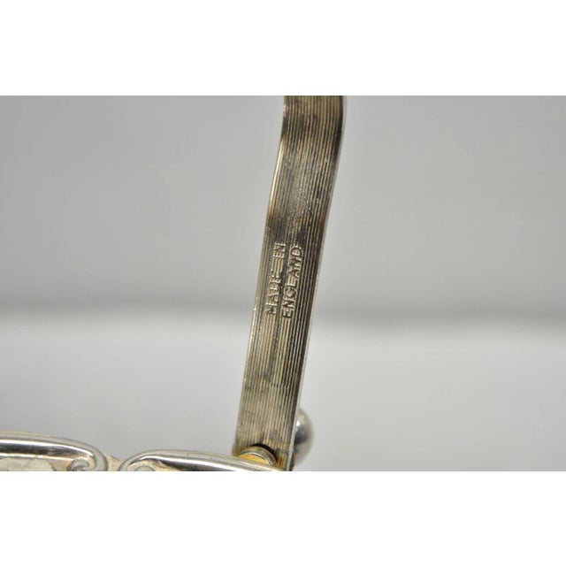 Vintage Queen Anne Style Silver Plated 3 Tiered Folding Cake Dessert Stand Tray For Sale - Image 15 of 18