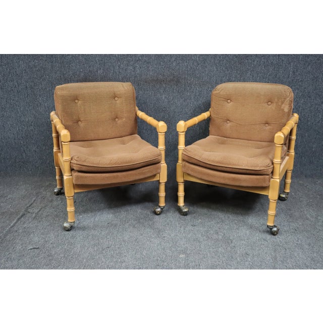 Mid Century Bamboo Club Chairs/Pair For Sale - Image 9 of 9