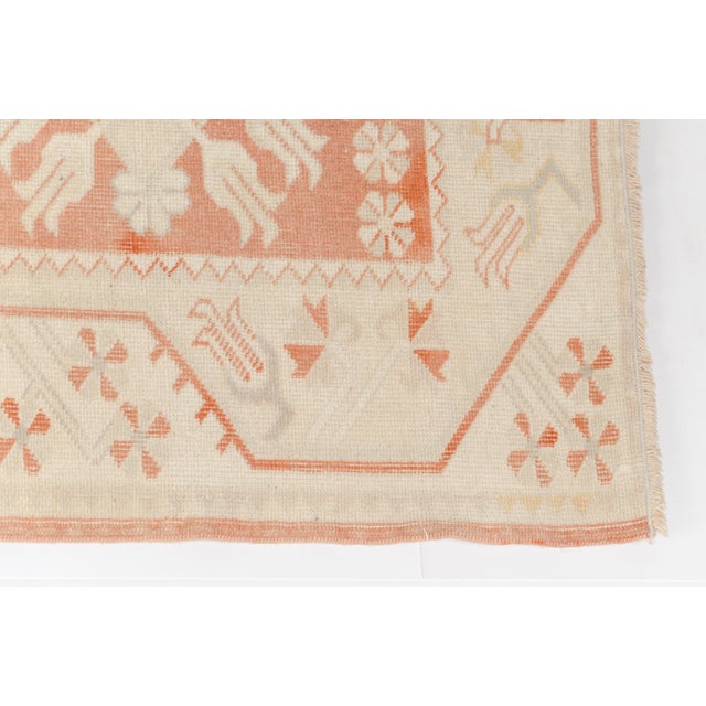 Muted Apricot & Cream Oushak For Sale - Image 4 of 10