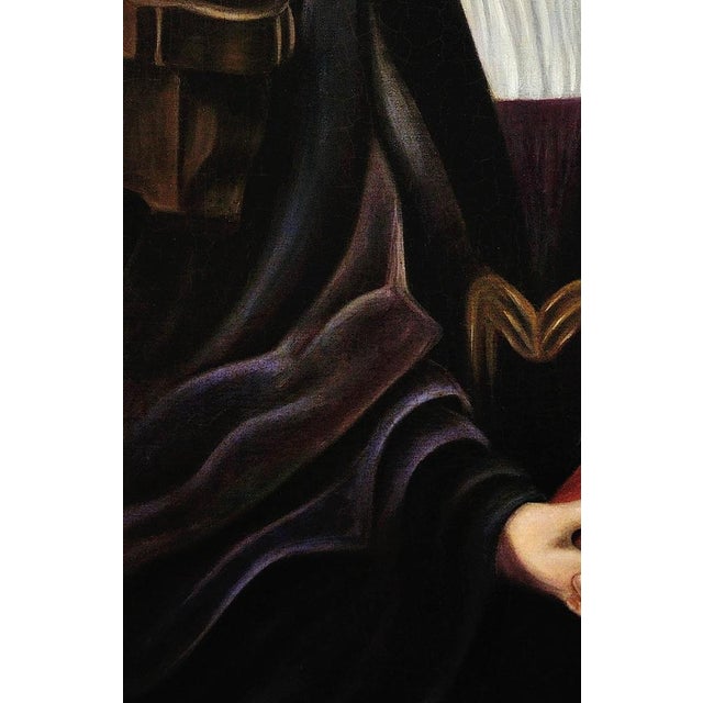 After Edgard Maxence, Liturgical Costume, 1910s, Oil on Canvas For Sale - Image 7 of 18