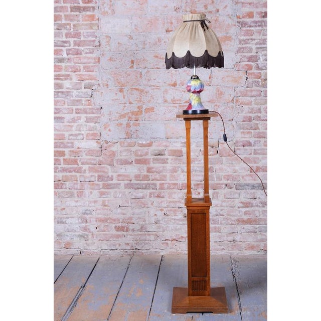 Mid-Century Table Lamp in Chrome, Steel, Ceramic and Textile, Czech, 1960s For Sale - Image 4 of 13
