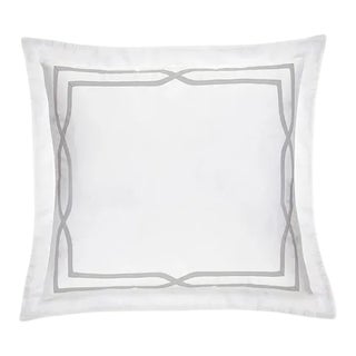 Clarissa Cotton Decorative Pillow, White & Light Gray For Sale