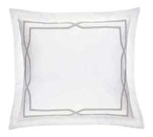 Clarissa Cotton Decorative Pillow, White & Light Gray
