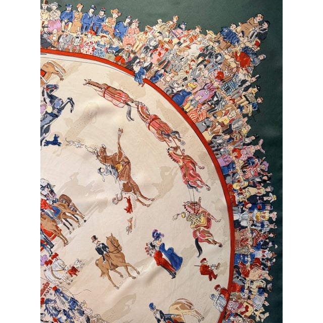 Hermes Le Cirque Mollier 2004 A marvelous circus world is captured in this Hermes scarf. The stands, filled with elegant...