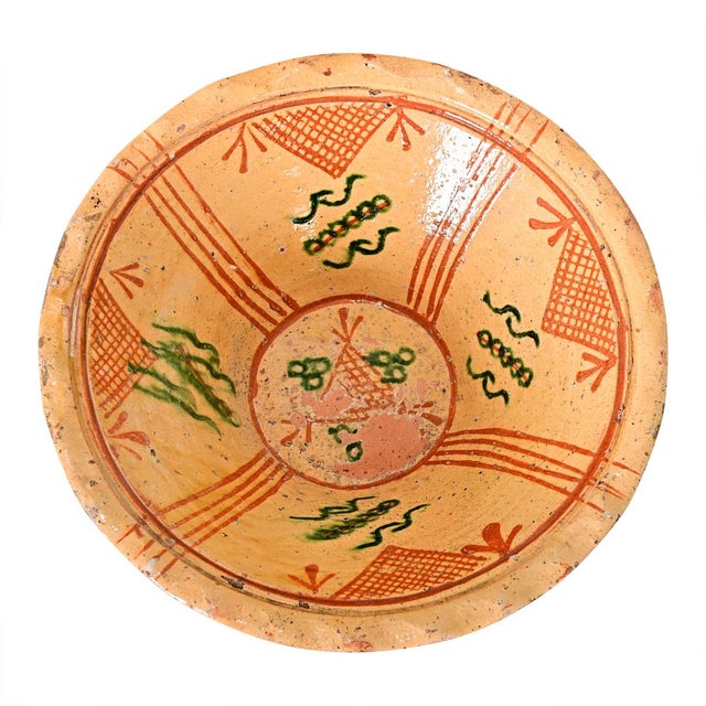Folk Art Portuguese 19th Century Glazed Terracotta Bowl For Sale - Image 3 of 11