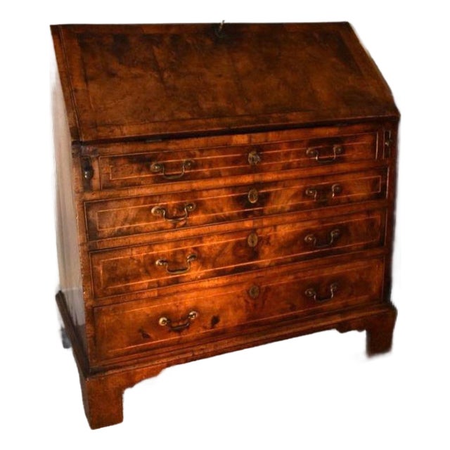 English Chippendale Walnut Slide Front Desk For Sale